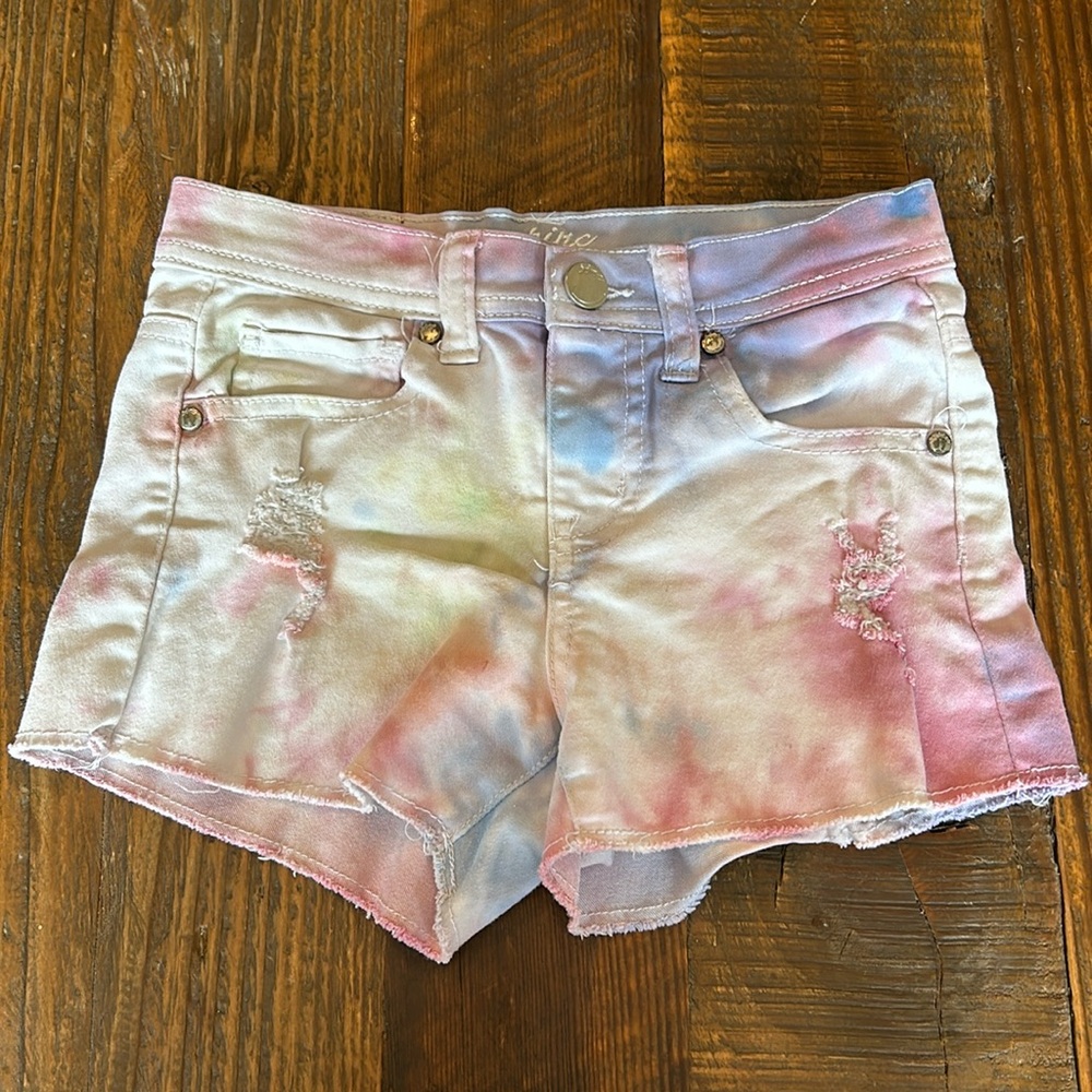 Tie Dye Jean Shorts Pinc Premium Girls Size 10